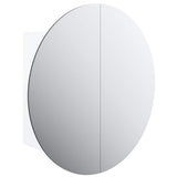 Bathroom Cabinet with Round Mirror&LED White 40x40x17.5 cm 345579