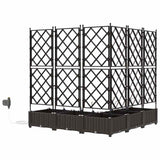 Garden Planter 5 pcs Brown 120 x 120 x 126 cm Plastic 42002832
