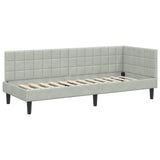 Corner Bed Frame with Headboard Light grey 80 x 200 cm Velvet 42016408