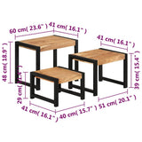 Nesting Tables 3 pcs Solid Wood 321552