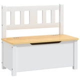 Children Storage Bench White and Beige 60x30x55 cm MDF 10408