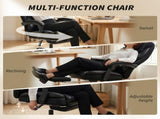 Adjustable Office Chair Reclining Computer Desk Chair with Footrest, Armrest, Casters, Black T3398P551768
