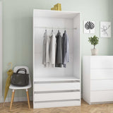 Wardrobe White 100x50x200 cm Engineered Wood 800603