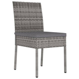 Dining Chair Set of 2 Grey Poly rattan Medium Durable 317168