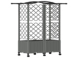 Raised Bed with Trellis and Roof Light Grey 122 x 40 x 144 cm 3423024