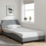 Bed Frame "Dover" Light Grey 100x190 cm Fabric 373265