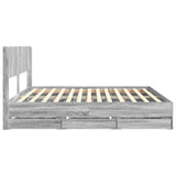Bed Frame with Storage and Headboard Grey Sonoma 200 x 200 cm 3414280