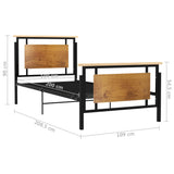 Bed Frame without Mattress Metal 100x200 cm 324870