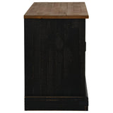 TV Cabinet HALDEN with Sliding Door Black 110x40x60 cm Solid Wood 4018412