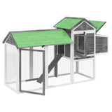 Chicken Coop Grey 193x65x117 cm Solid Wood Pine 172233