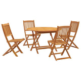 Garden Dining Set Brown Solid Acacia Wood Medium Foldable 3203353