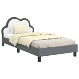 Children's Bed Frame with Headboard Light Grey 90 x 200 cm PU 42011187