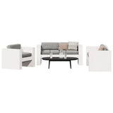 Garden Lounge Set White Solid pine wood Medium Seats Many 3216896