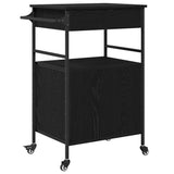 Kitchen Trolley Black Oak 56 x 43 x 89.5 cm Engineered Wood 871668