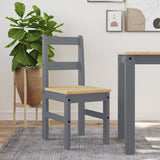 Dining Chairs 2 pcs Panama Grey 40x46x90 cm Solid Wood Pine 4005730