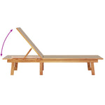 Sun Lounger with Table Taupe Solid Wood Acacia and Textilene 4008419