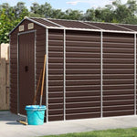 Garden Shed Brown 191x725x198 cm Galvanised Steel 3188271