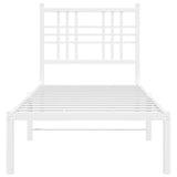 Metal Bed Frame without Mattress with Headboard White 75x190cm 376363