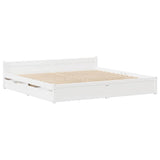 Bed Frame without Mattress White 150x200 cm King Size Solid Wood Pine 3301691