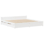 Bed Frame without Mattress White 150x200 cm King Size Solid Wood Pine 3301691