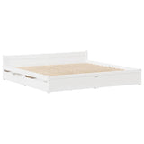 Bed Frame without Mattress White 150x200 cm King Size Solid Wood Pine 3301691