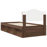 Bed Frame with Headboard Brown Oak 100 x 200 cm Solid Pine Wood 3412940