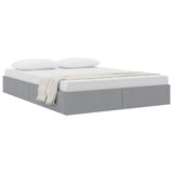 Storage Bed with Mattress Light Grey 140 x 190 cm Fabric 3370010