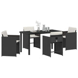 Garden Dining Set 5 pcs Black Poly Rattan 3380686