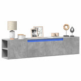 TV Wall Cabinet with LED Concrete Grey 180x31x39.5 cm 3307957