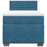 Box Spring Bed with Mattress Dark Blue 90x190 cm Velvet 3286202