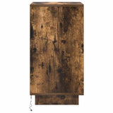 Bedside Cabinet with LED Lights Smoked Oak 38x34x65 cm 861305
