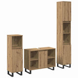 Bathroom Furniture Set with Storage 3 pcs Brown Engineered wood 3378511