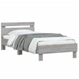Bed Frame without Mattress with Headboard Grey Sonoma 100x200 cm 838531