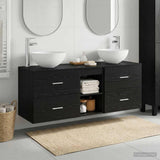 Bathroom Cabinet Set 3 pcs Black Oak 49.5 x 41 x 64.5 cm 3405804