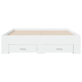 Bed Frame White Engineered wood, Plywood 135x190 cm Bed Frame 3280405