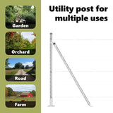 Fence Post with Concrete Base 52 pcs Silver Powder-Coated Steel 3350262