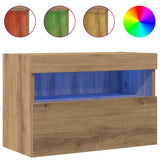 TV Wall Cabinet with LED 2 pcs Artisan oak 60 x 30 x 40 cm 862209