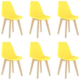 Dining Chairs 6 pcs Yellow Plastic 289118