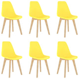 Dining Chairs 6 pcs Yellow Plastic 289118