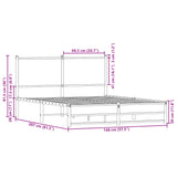Metal Bed Frame without Mattress Brown Oak 140x200 cm 4007941