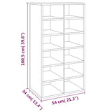 Shoe Rack Smoked Oak 54x34x100.5 cm Engineered Wood 815309