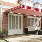 Retractable Awning Manual Red and white 600 x 300 cm Fabric 3331609