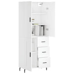 Highboard White 69.5x34x180 cm Engineered Wood 3196027