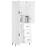 Highboard White 69.5x34x180 cm Engineered Wood 3196027