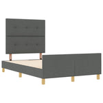 ZNTS Bed Frame Dark Grey 120x200 cm Fabric 3344719