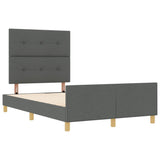 ZNTS Bed Frame Dark Grey 120x200 cm Fabric 3344719