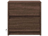 Bedside Cabinet with LED Lights Brown Oak Engineered Wood 852045