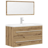 2 Piece Bathroom Furniture Set Artisan Oak Engineered Wood 856389