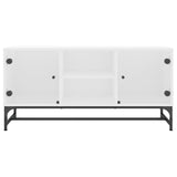 TV Cabinet with Glass Doors White 102x37x50 cm 836532