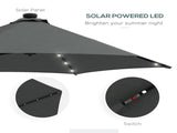 3 Solar LED Cantilever Parasol - Dark Grey T3398P315919